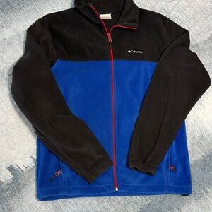 19. Columbia Black and Blue Zip-Up Fleece